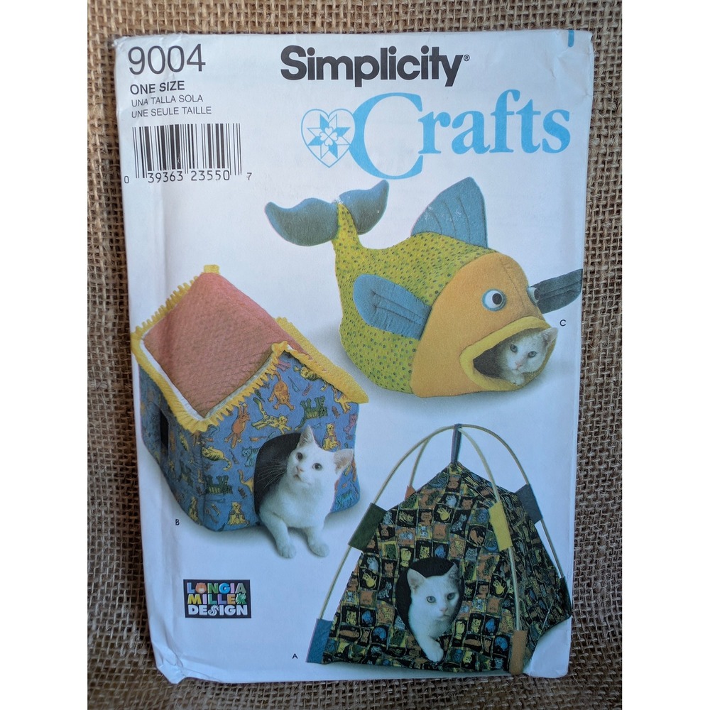 Simplicity 9004 Cat Bed Sewing Pattern Longia Miller Design House Tent Fish Bed
